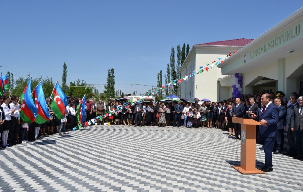 Bərdənin Xanqaraqoyunlu kəndində yenidən qurulan məktəb binası istifadəyə verilib VİDEO
