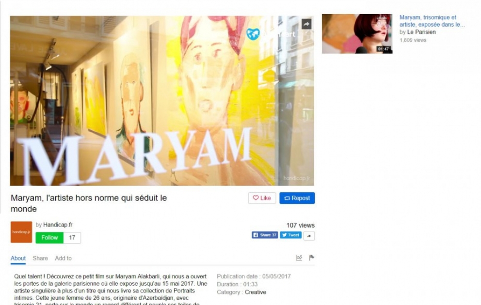 Fransa saytı: “Dünyanı özünə aludə edən Məryəm” VİDEO