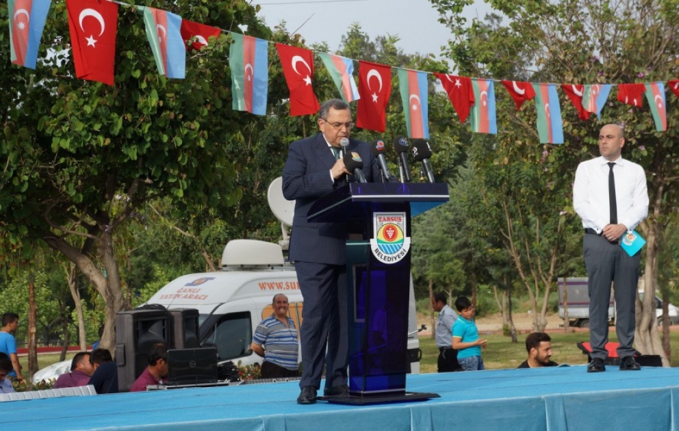 Ulu öndər Heydər Əliyevin xatirəsi Tarsus şəhərində anılıb VİDEO