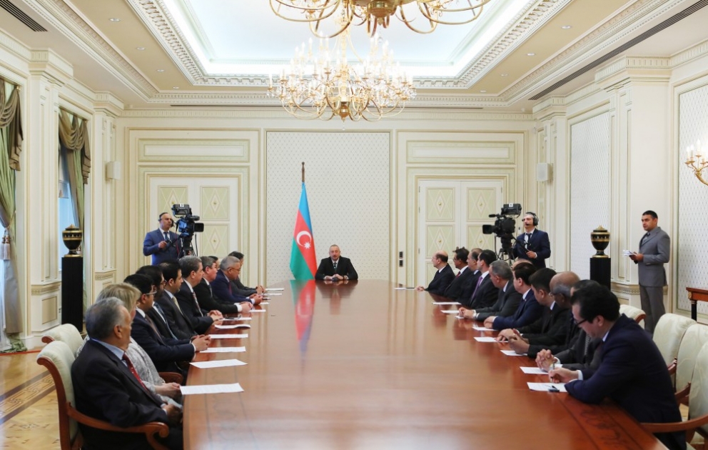 President Ilham Aliyev received ambassadors and heads of diplomatic missions of Muslim countries in Azerbaijan VIDEO