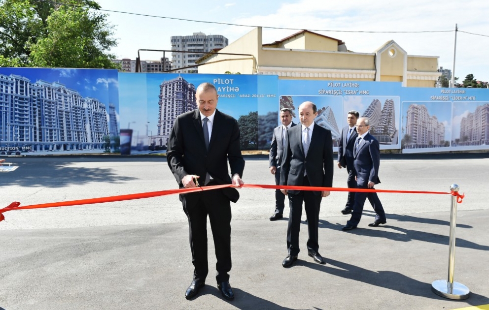 Präsident Ilham Aliyev weiht neues Verwaltungsgebäude des Narimanov-Bezirksgerichts ein VIDEO