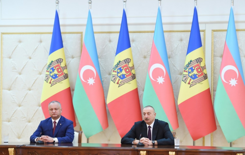 Presidents of Azerbaijan and Moldova made press statements VIDEO