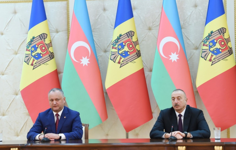 Pressekonferenz von Präsident Ilham Aliyev und Präsident Igor Dodon VIDEO