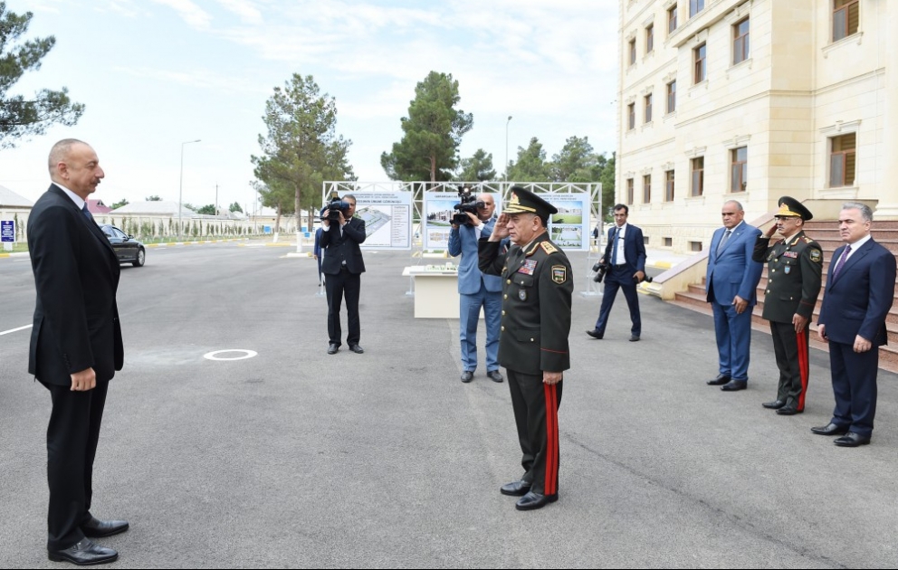President Ilham Aliyev opened Internal Troops` military unit in Shirvan VIDEO