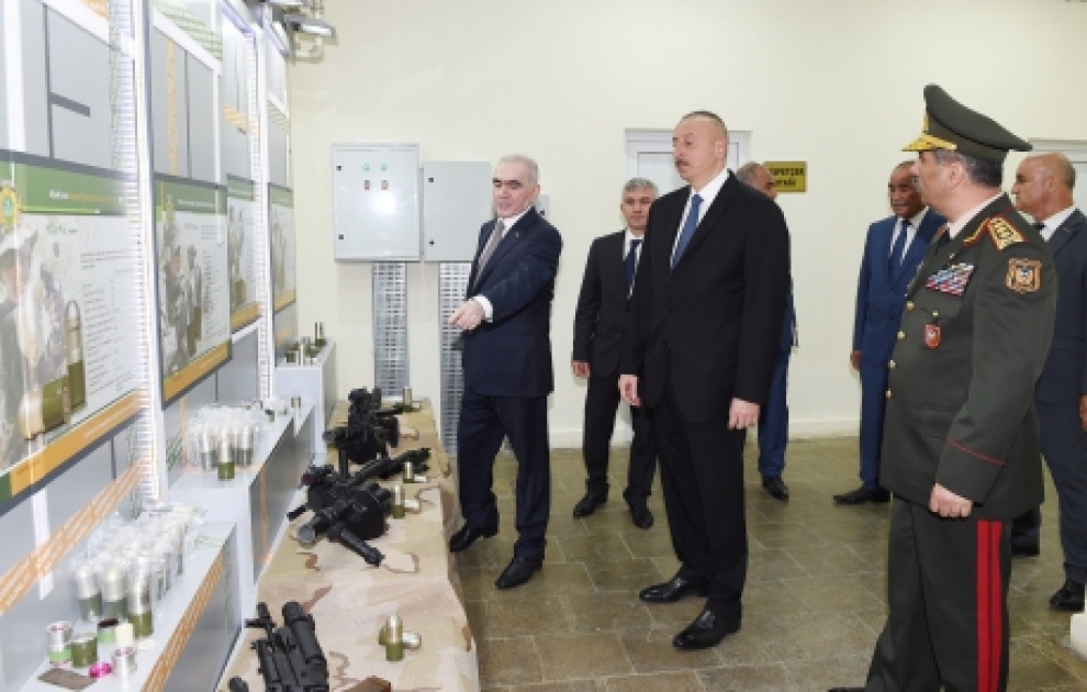 President Ilham Aliyev opened revolver-type grenade launcher ammunition plant in Shirvan VIDEO