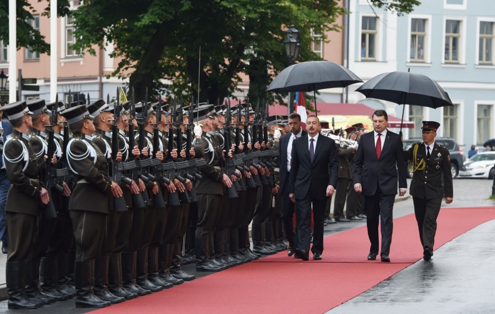 Azərbaycan Prezidenti İlham Əliyevin Riqada rəsmi qarşılanma mərasimi olub VİDEO