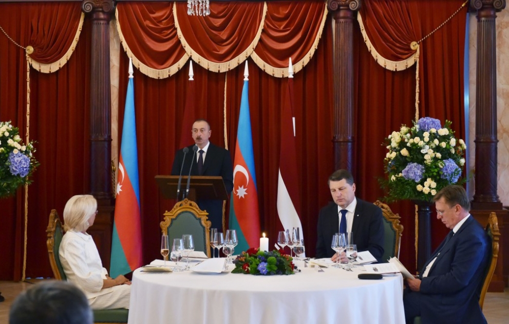 Latvian President hosted official reception for President of Azerbaijan VIDEO
