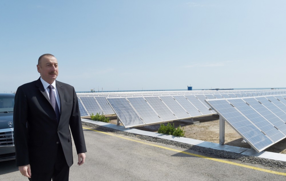 President Ilham Aliyev opened Pirallahi solar power plant VIDEO