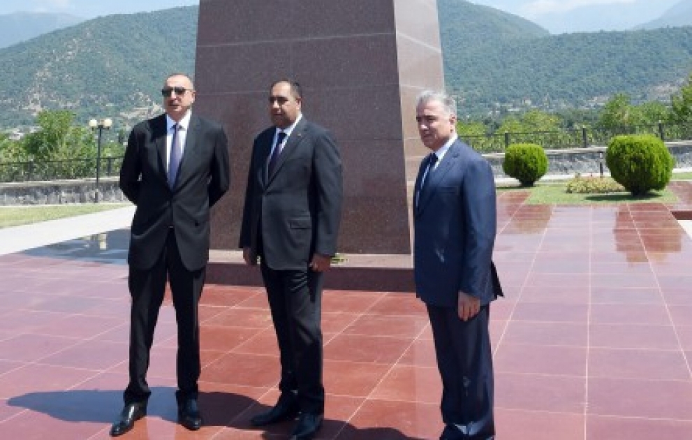 President Ilham Aliyev arrived in Balakan district VIDEO