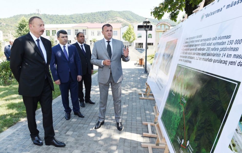 Staatspräsident Ilham Aliyev weiht in Balakan Zentrum “ABAD“ ein VIDEO