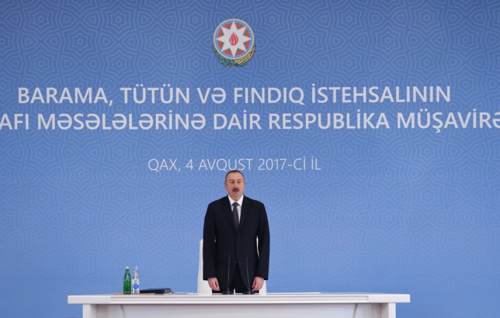Gakh: Beratung unter Vorsitz von Staatspräsident gewidmet Entwicklung von Haselnusskultur, Seiden-und Tabakbau in Regionen des Landes VIDEO