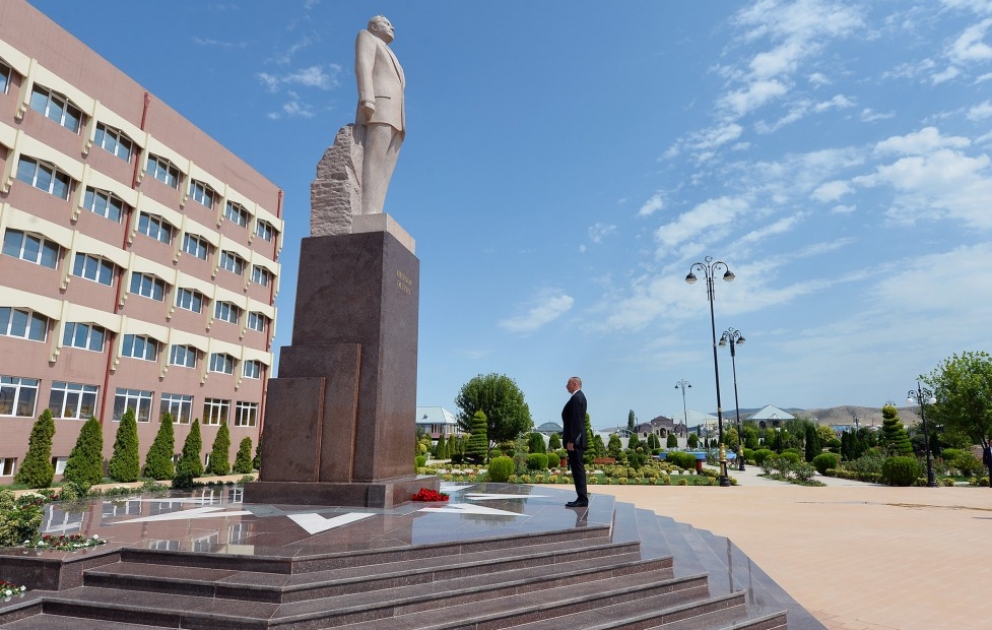 President Ilham Aliyev arrived in Goygol district for visit VIDEO