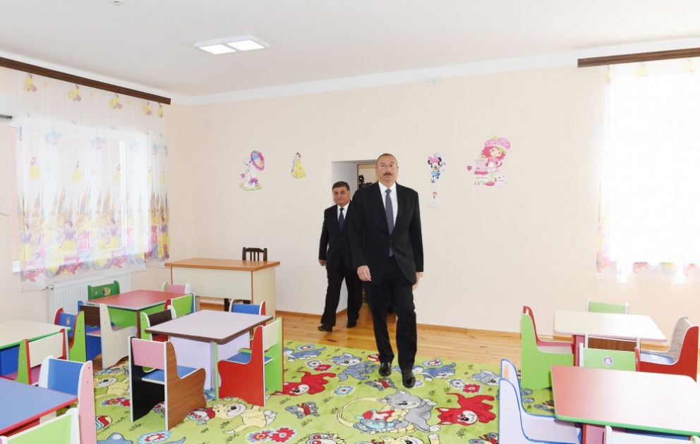 President Ilham Aliyev attended opening of newly renovated orphanage-kindergarten in Goygol VIDEO