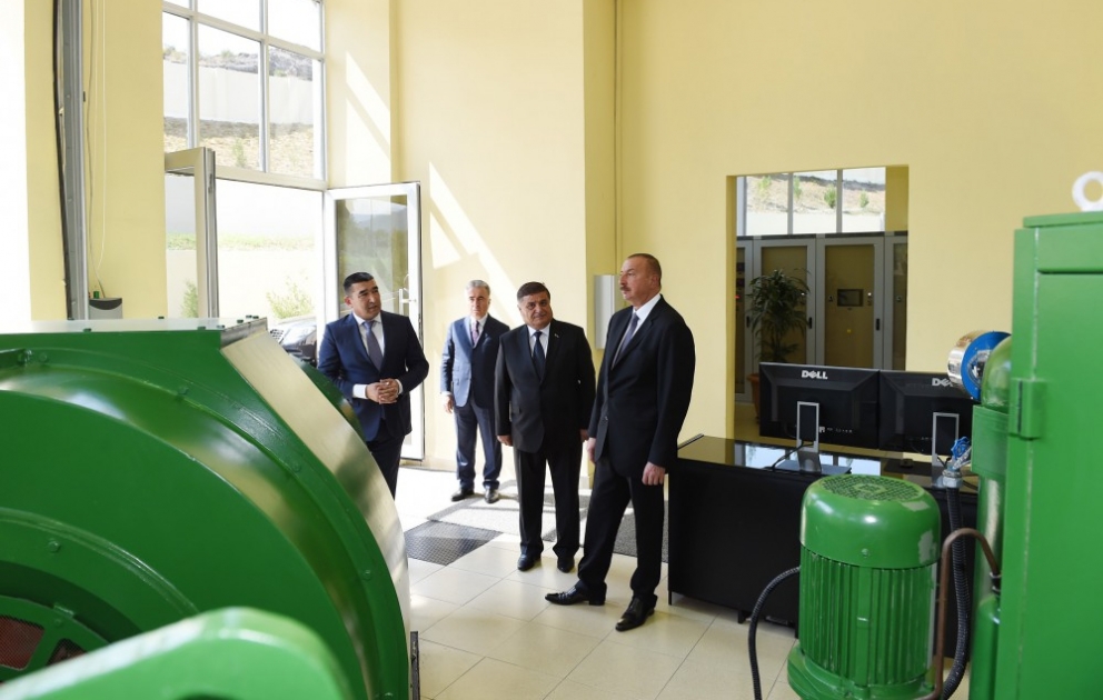 Im Rayon Göygöl Wasserkraftwerk “Çiçekli” nach vollständiger Rekonstruktion in Betrieb genommen VIDEO