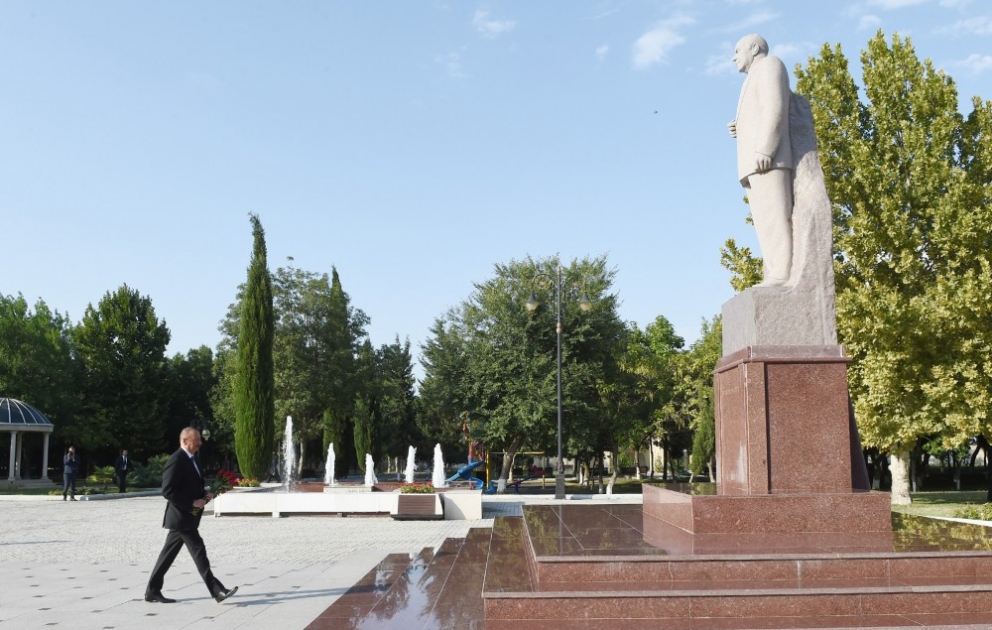 Staatspräsident Ilham Aliyev im Rayon Samukh VIDEO