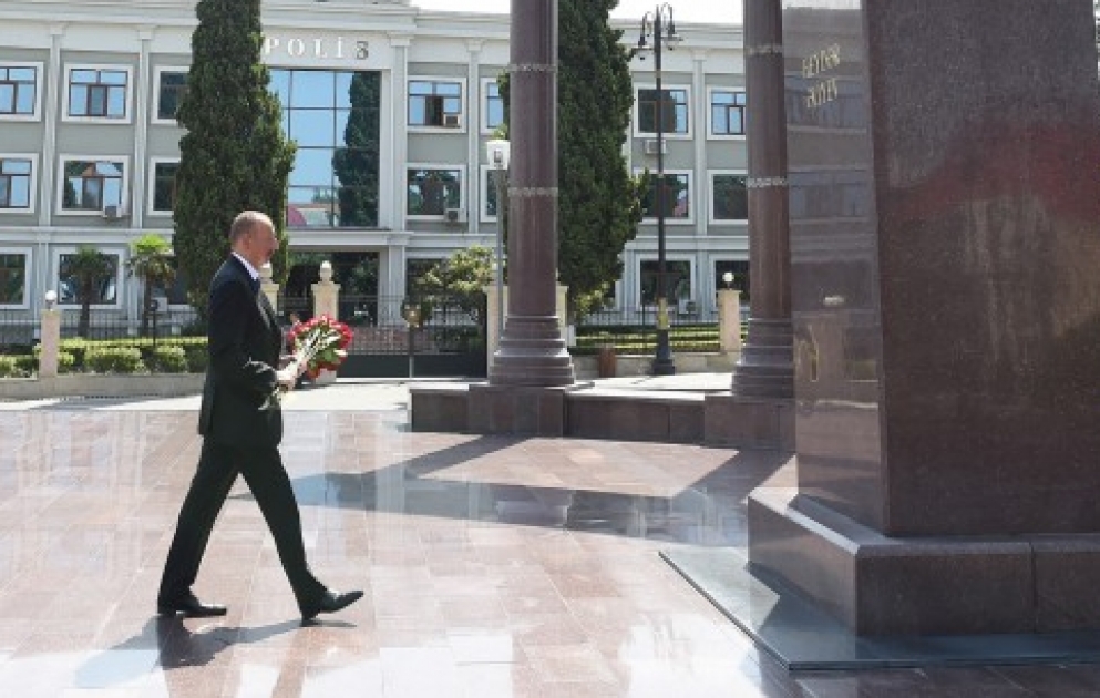 Президент Азербайджана Ильхам Алиев прибыл в Шамкирский район ВИДЕО
