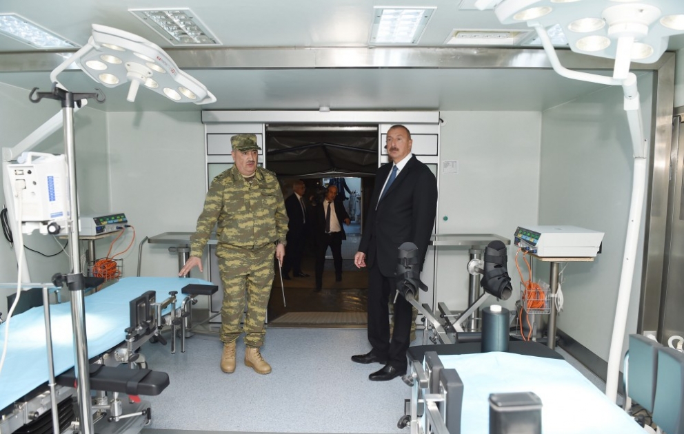President, Supreme Commander Ilham Aliyev viewed Mobile Field Surgical Hospital of Defense Ministry VIDEO