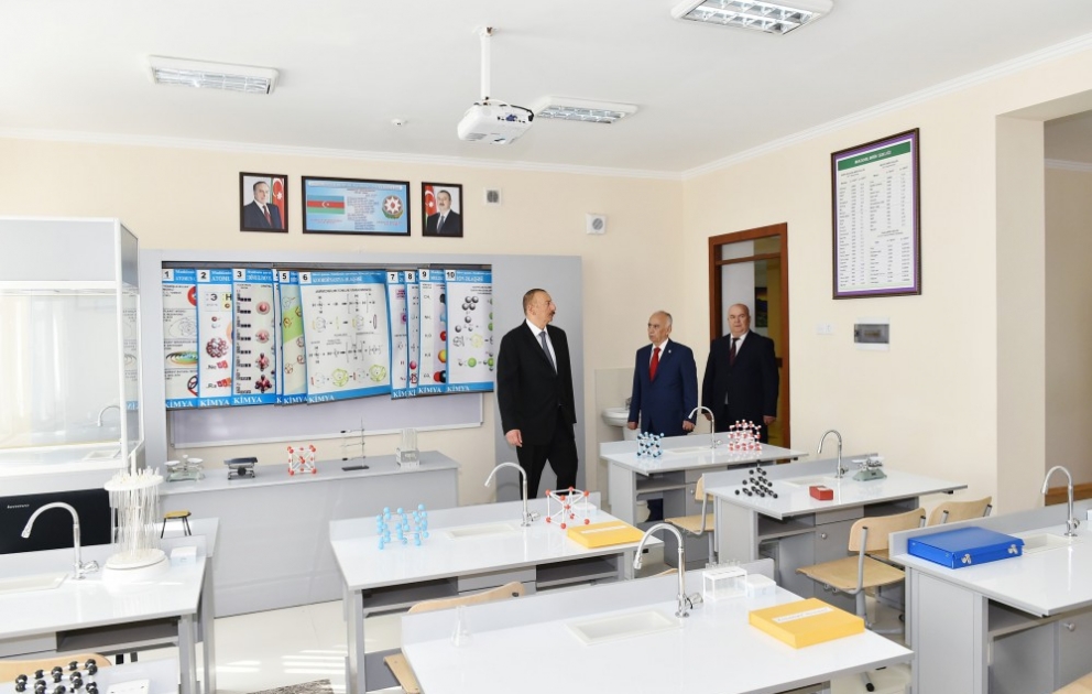 President Ilham Aliyev viewed conditions created at new block of secondary school No 257 in Baku VIDEO