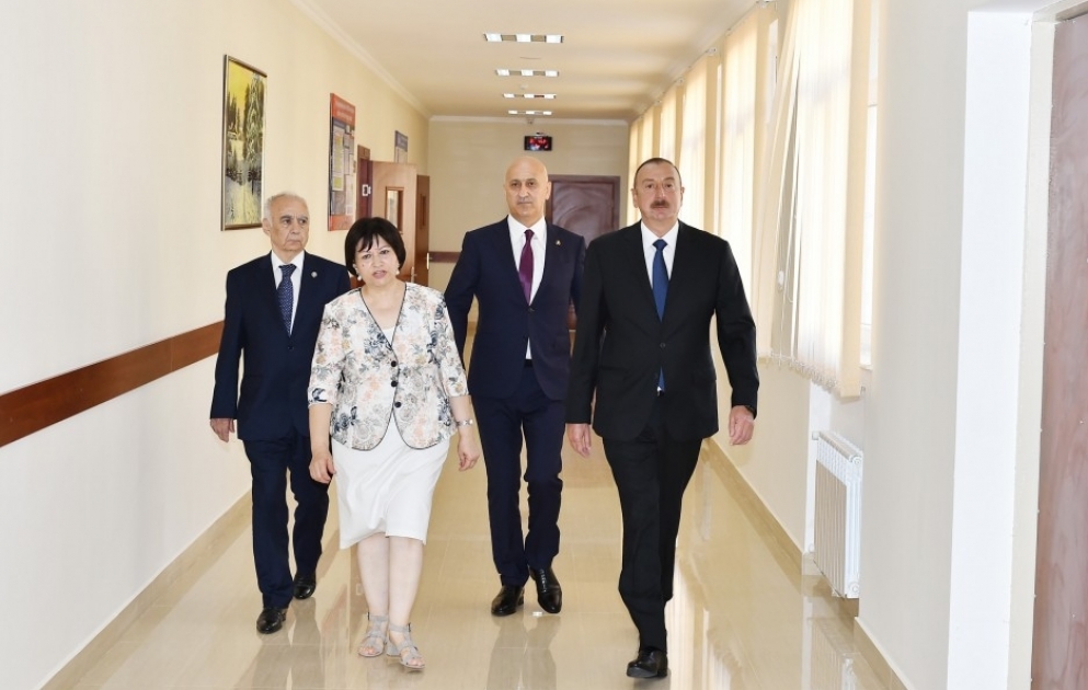 President Ilham Aliyev viewed conditions created at secondary school No 10 in Nizami district VIDEO