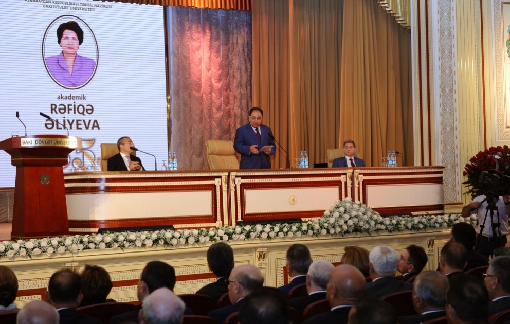 Bakı Dövlət Universitetində akademik Rəfiqə Əliyevanın 85 illik yubileyi qeyd edilib VİDEO