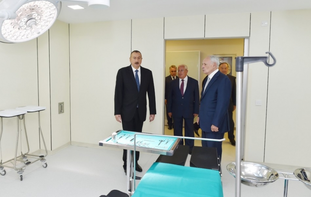 President Ilham Aliyev viewed newly-renovated Neftchala Central District Hospital VIDEO