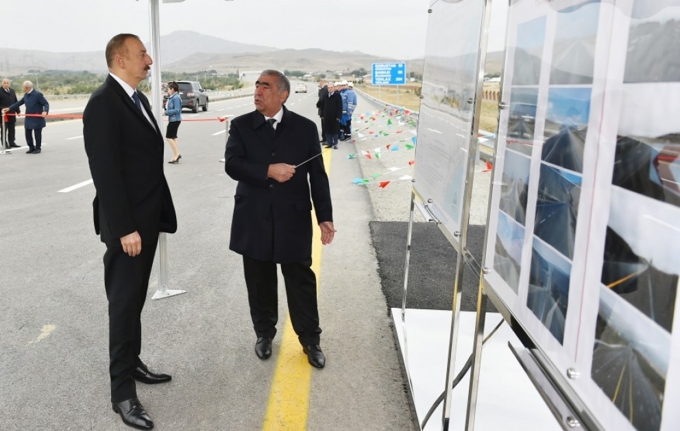 President Ilham Aliyev inaugurated Jangi-Badalli section of Baku-Shamakhi-Mughanli highway VIDEO