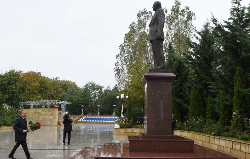 Президент Ильхам Алиев прибыл в Шамахинский район ВИДЕО