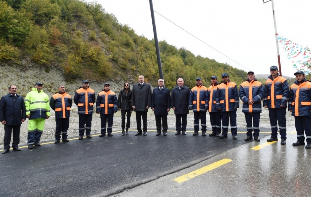 President Ilham Aliyev opened Pirgulu-Damirchi highway in Shamakhi VIDEO
