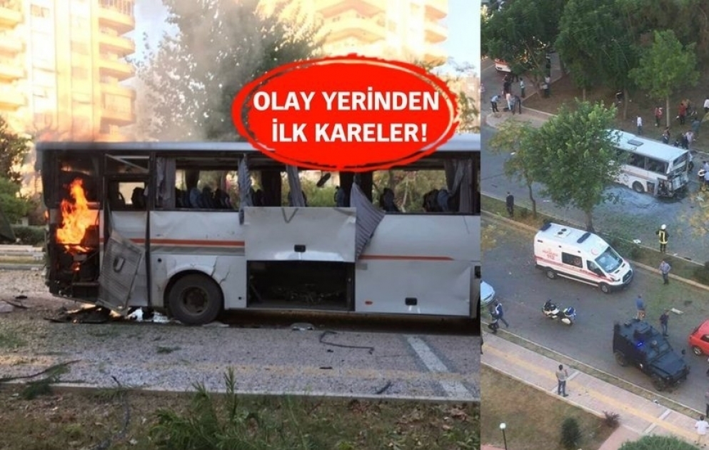 Türkiyənin Mersin şəhərində polis avtobusu yaxınlığında partlayış törədilib VİDEO