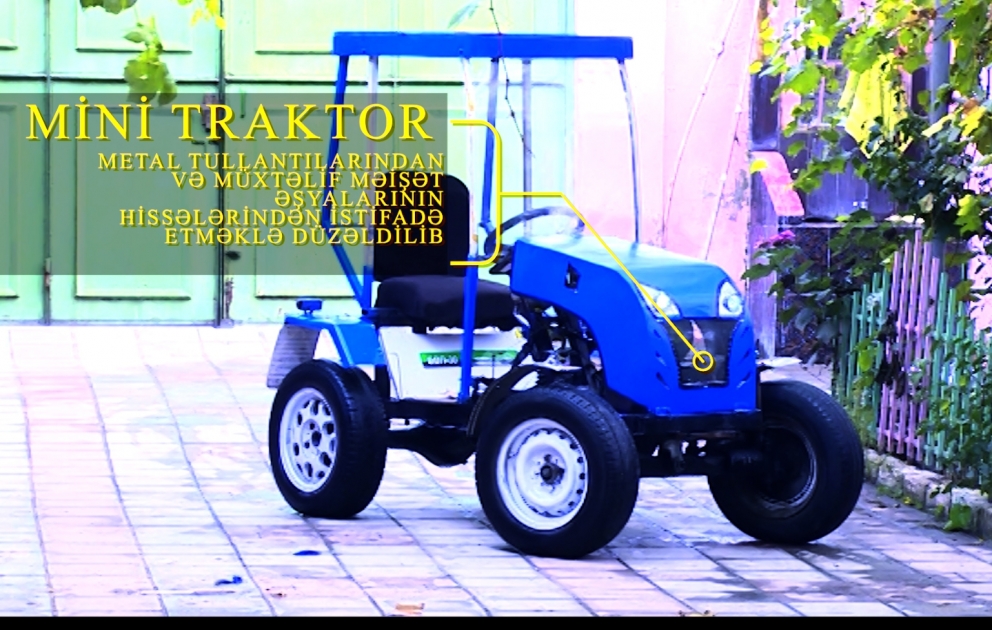 On səkkiz yaşlı Xaçmaz sakini mini traktor düzəldib VİDEO