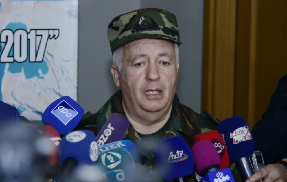 Etibar Mirzəyev: “Xəzər-2017” beynəlxalq təliminə 1100 nəfərlik şəxsi heyət cəlb edilib VİDEO