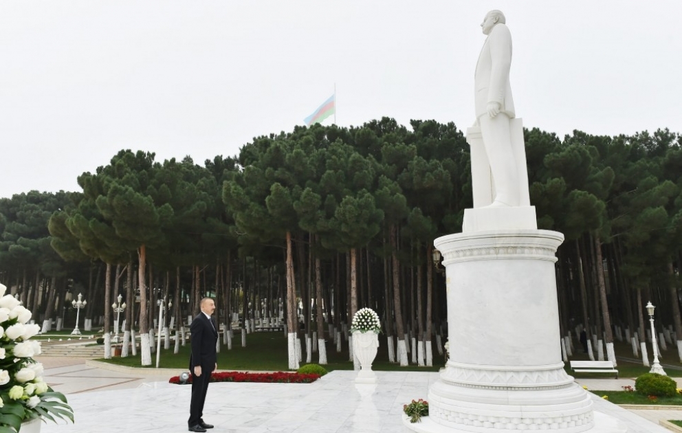 President Ilham Aliyev arrived in Absheron district VIDEO