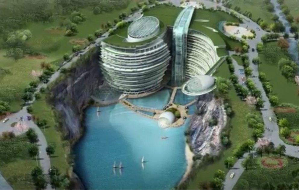 Çin: dərin karyerdə beşulduzlu otel VİDEO