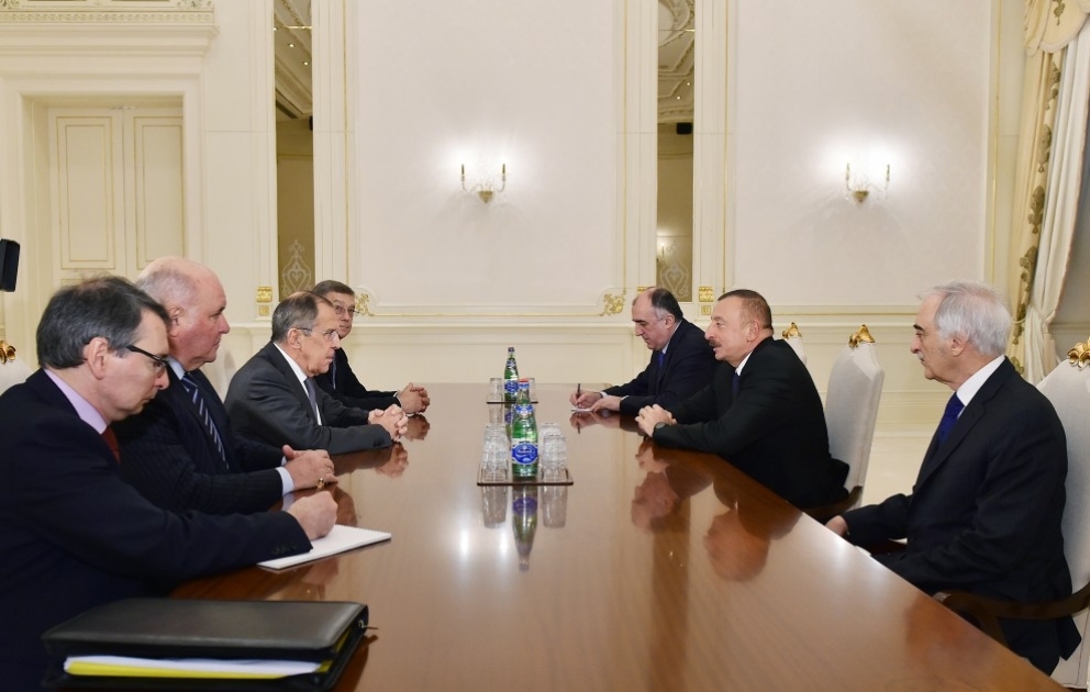 President Ilham Aliyev received delegation led by Russian FM VIDEO