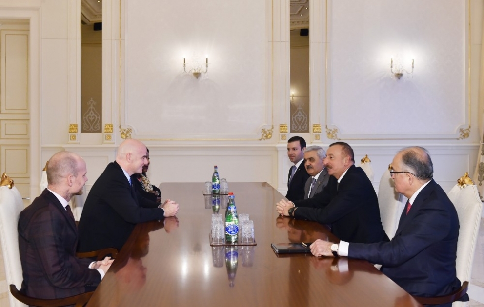 Президент Ильхам Алиев принял президента ФИФА и генерального секретаря организации ОБНОВЛЕНО ВИДЕО