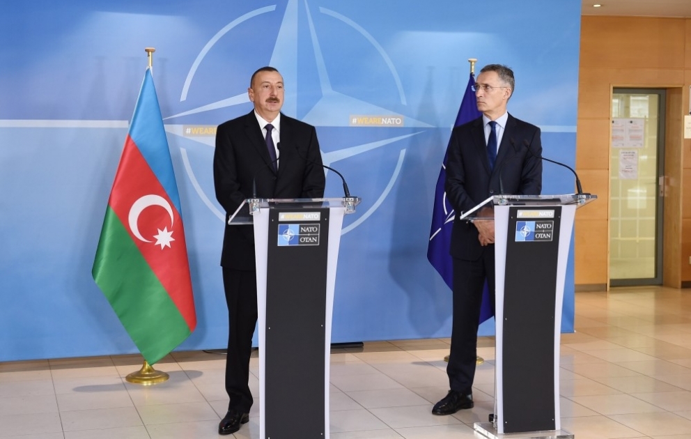 Bruxelles : déclaration à la presse du président azerbaïdjanais et du secrétaire général de l’OTAN VIDEO