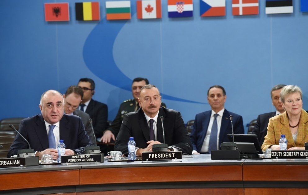 President Ilham Aliyev attended NATO's North Atlantic Council meeting VIDEO