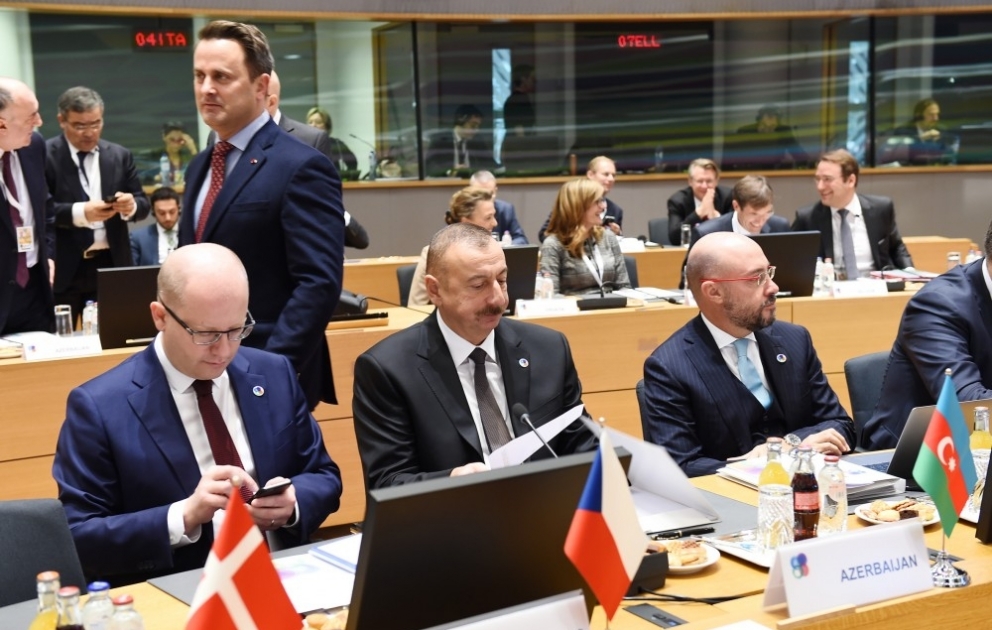 President Ilham Aliyev attended EU Eastern Partnership Summit in Brussels VIDEO