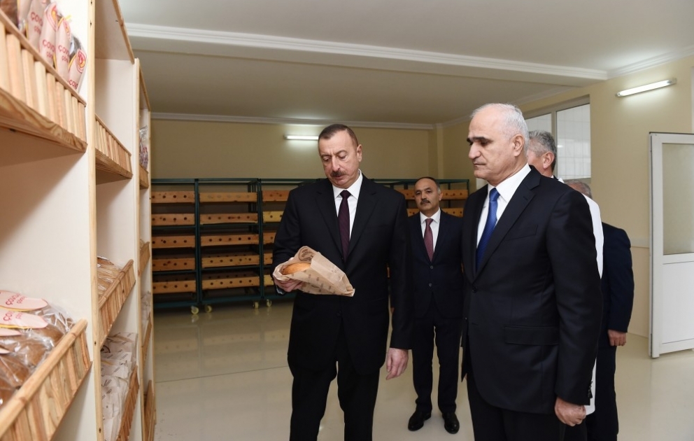 President Ilham Aliyev attended opening of bread and flour plant in Aghjabadi district VIDEO