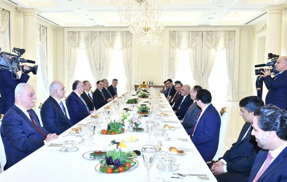 Presidents of Azerbaijan and Afghanistan had joint working dinner VIDEO