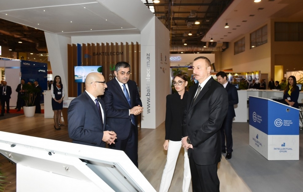 President Ilham Aliyev viewed Bakutel-2017 exhibition VIDEO