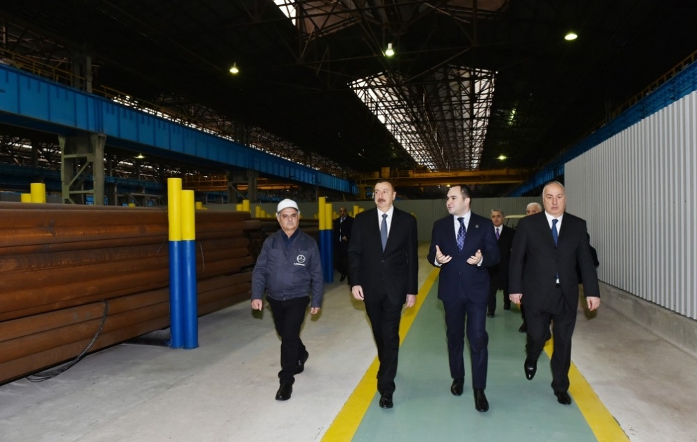 Le président azerbaïdjanais a participé à l’inauguration d’usine de fabrication de tuyaux en fonte VIDEO