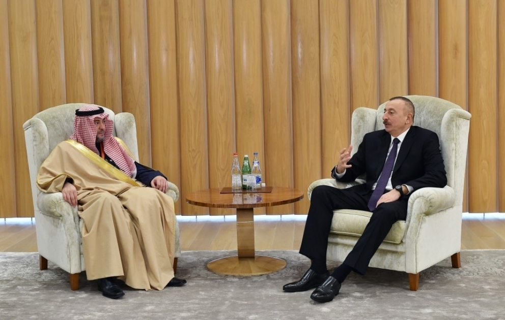 Prezident İlham Əliyev Səudiyyə Ərəbistanının İslam işləri, dəvət və irşad nazirinin birinci müavinini qəbul edib YENİLƏNİB VİDEO