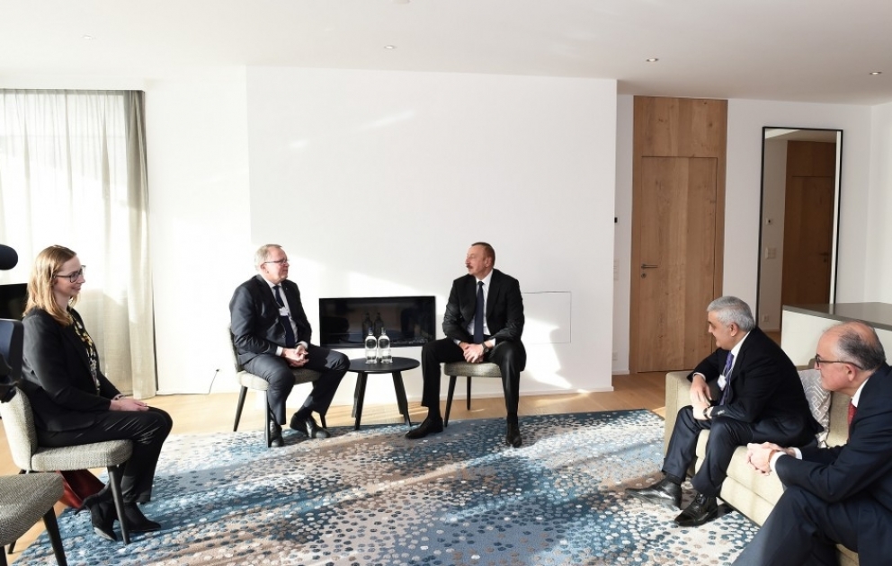 Davos: entretien du président Ilham Aliyev avec le PDG de Statoil VIDEO