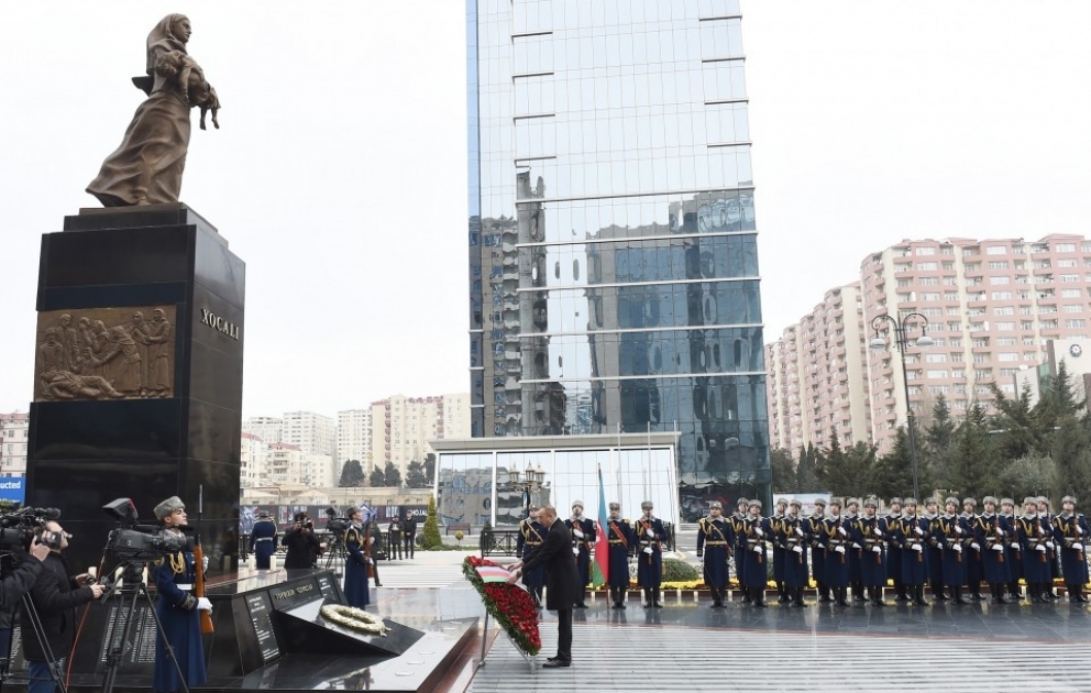 Le président Ilham Aliyev participe à la cérémonie de commémoration des victimes du génocide de Khodjaly VIDEO