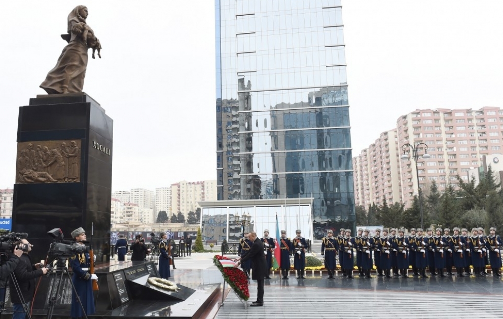 President Ilham Aliyev attended ceremony to commemorate Khojaly genocide victims VIDEO