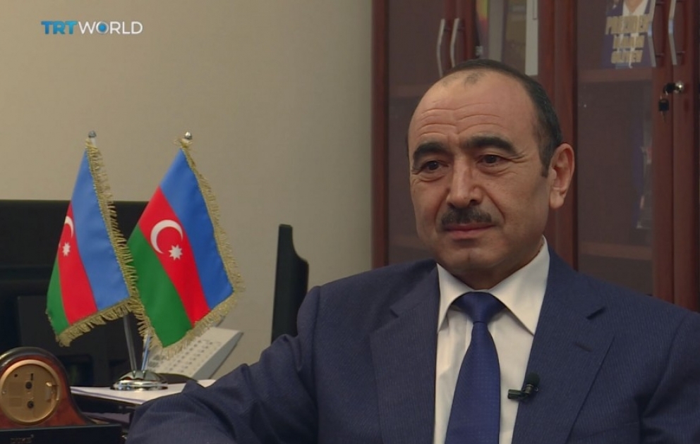 Azərbaycan Prezidentinin ictimai-siyasi məsələlər üzrə köməkçisi Əli Həsənov Türkiyənin TRT WORLD kanalına geniş müsahibə verib VİDEO