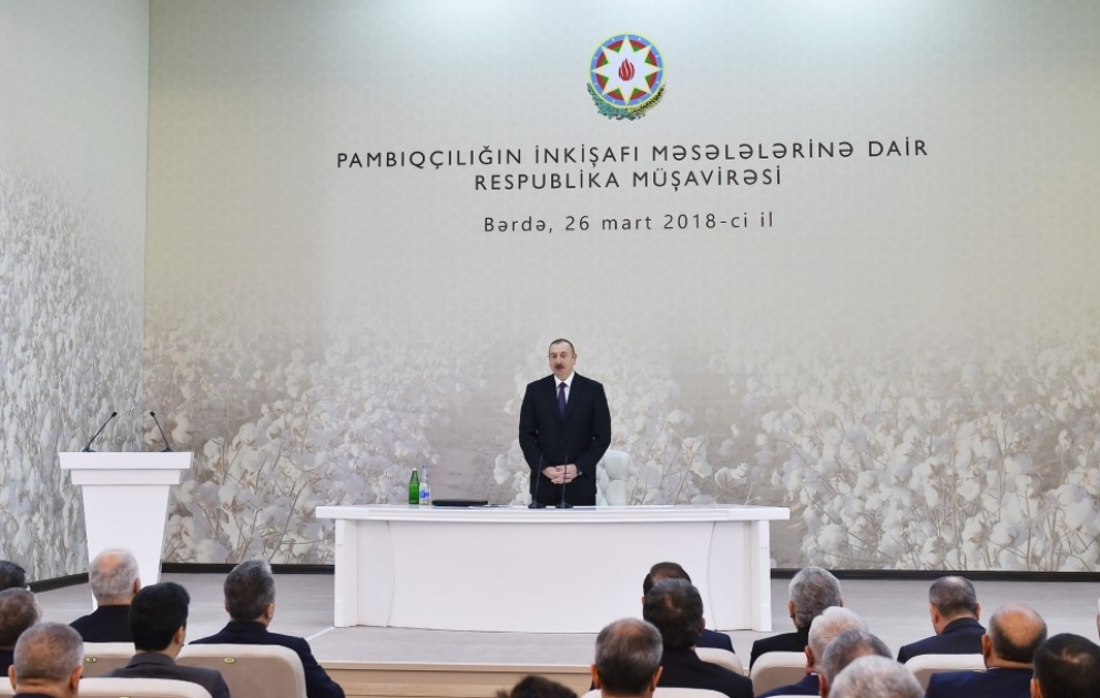 President Ilham Aliyev chaired republican conference on development of cotton-growing  UPDATED VIDEO