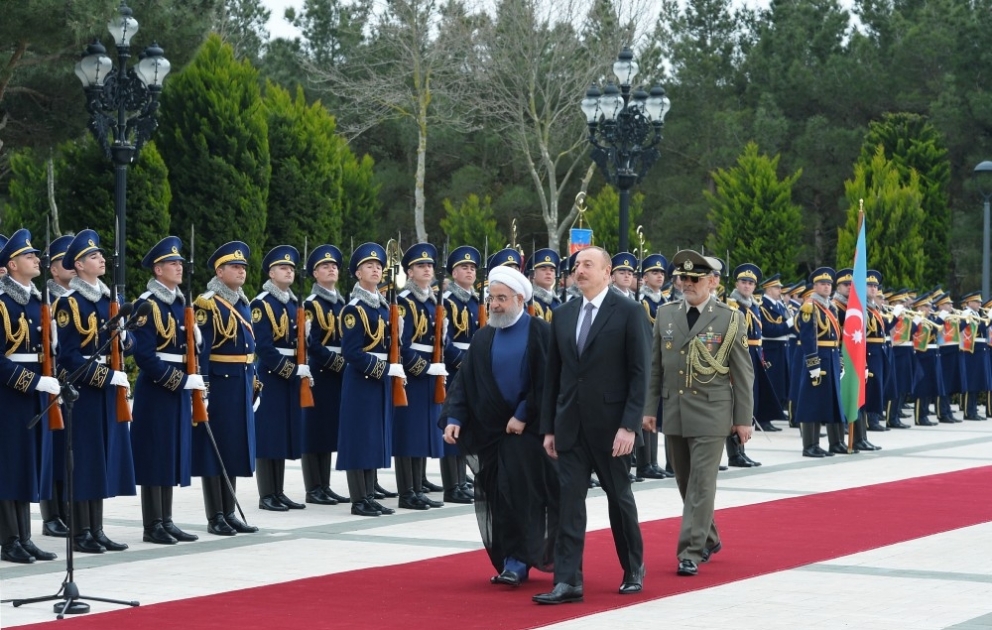 İran Prezidenti Həsən Ruhaninin rəsmi qarşılanma mərasimi olub VİDEO