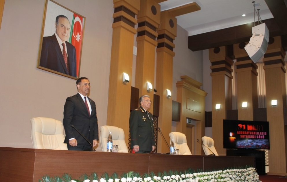 FHN Akademiyasında azərbaycanlıların soyqırımına həsr olunmuş anım mərasimi keçirilib VİDEO